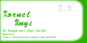kornel unyi business card
